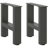 vidaXL Couchtischbeine Anthrazit 2 Stk. 30x(30-31) cm Stahl