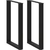vidaXL Bartischbeine U-Form 2 Stk. Schwarz 60x(90-91) cm Stahl