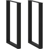 vidaXL Bartischbeine U-Form 2 Stk. Schwarz 60x(100-101) cm Stahl