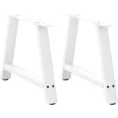 vidaXL Couchtischbeine A-Form 2 Stk. Weiß 70x(42-43) cm Stahl