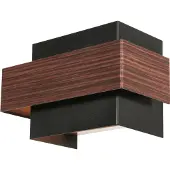 Steinhauer Wandlampe Muro, dimmbar, Holz dunkel, für Wohn- / Esszimmer, Metall, Modern, LED Wandleuchte, Wandlampe Innen