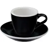 Loveramics Egg - Espresso 80 ml Cup and Saucer - Black