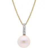 Trendor 68460 Perlen-Anhänger Gold 333/8kt mit vergoldeter Silberkette
