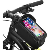 Sahoo Fahrradtasche am Fahrradrahmen mit Reißverschluss wasserdicht mit Sonnenschutz 0,8L