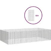 vidaXL Freilaufgehege 24-teilig 54x100 cm Verzinktes Eisen