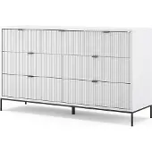 Vicco Sideboard Eliza Weiß 42 x 81 cm mit 7 Schubladen, Model 49502