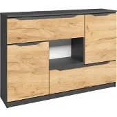 Vicco Kommode Ruben Goldkraft Eiche 120 x 84 cm mit Schubladen, Model 41624