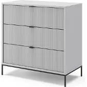 Vicco Kommode Eliza Grau 42 x 81.2 cm mit 3 Schubladen, Model 40428