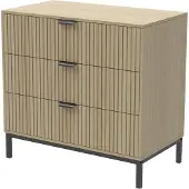 Vicco Kommode Lennox Eiche 72 x 69 cm mit 3 Schubladen, Model 51684
