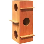 vidaXL Katzenhaus Wachsbraun 43x43x90 cm Massivholz Kiefer