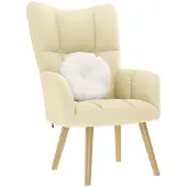 vidaXL Relaxsessel Creme Stoff