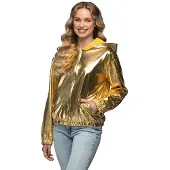 Coppens 80er Jahre Metallic Rave Jacke Gold