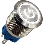 Proride Metall-Drucktaster 22 mm ON/OFF, spritzwassergeschützt, LED