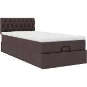 vidaXL Ottoman-Bett mit Matratze Dunkelbraun 90x200 cm Stoff