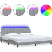vidaXL Bettgestell ohne Matratze "Hanko" Hellgrau 200x200 cm Stoff