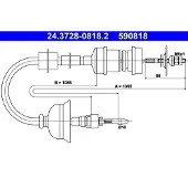 Ate 24.3728-0818.2 Kupplungsseil Seilzug passend für PEUGEOT 405 I (15B)