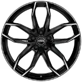 Rial Lucca Alufelge 8x18 Zoll ET33 5x110 mm Zentrierung 65.10 mm Schwarz frontpoliert