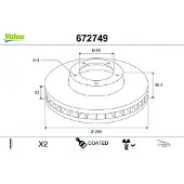Valeo Bremsscheibe COATED 672749