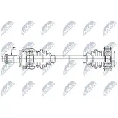 NTY Antriebswelle Hinterachse links, Länge 614 mm, Außenverzahnung Radseite 27, ABS-Ring 48 Zähne
