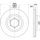 Hella Bremsscheibe Vorderachse Belüftet [Hersteller-Nr. 8DD355115-721] für Hyundai