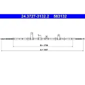 Ate Seilzug Feststellbremse 24.3727-3132.2 für Hyundai Santa FÉ II