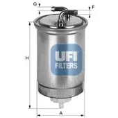Ufi Kraftstofffilter 24.435.00 für HONDA CIVIC VII Hatchback (EU, EP, EV) Filtereinsatz