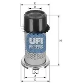 Ufi Luftfilter 2722700 186mm für Fiat