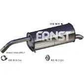 ERNST Endschalldämpfer 314169 für FORD