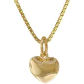 Trendor 75394 Kinder Herz-Anhänger Gold 585 mit vergoldeter Silberkette