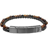 Police PEAGB0039701 Herrenarmband Edelstahl mit Tigerauge Double Impact
