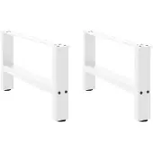 vidaXL Couchtischbeine Weiß 2 Stk. 60x(30-31) cm Stahl