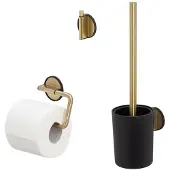 Tiger WC-Zubehör Set Tune Messing Black Ohne Klappe (3-Teilig)