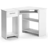 Vicco Eckschreibtisch Odin Weiß 83 x 76 cm Set mit PC-Schrank, Model 47727