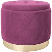Playboy Pouf "LIZ", Abnehmbarer Deckel, innen Stauraum für Decken, Kissen und Sonstiges