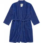 OAS Bademantel Aquatic Pepper Velours Robe Unisex Blue-S/M