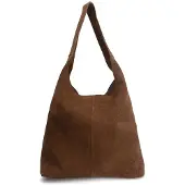 Manfield Brauner Veloursleder-Shopper | Größe Onesize