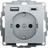 Gira Steckdose SCHUKO SH USB-Spannungsv.2f Typ A/C Sys 55 F al