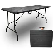 Rijoka Klapptisch Holzoptik Gartentisch – Klappbar – 75x180cm – für 6 bis 8 Personen