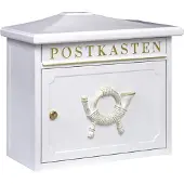 Burg wachter Klassischer Briefkasten Sylt 1883 W ohne Zeitungsfach und Namensschild, Verzinkter Stahl, Einwurf-Format DIN C4
