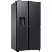 Samsung Side-by-Side, 627 ℓ, Premium Black Steel, Freistehend, Amerikanische Tür, Schwarz, Edelstahl, Links/Rechts, 627 l, ST-T