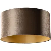 QAZQA Samtlampenschirm Braun mit goldener Innenseite 50/50/25