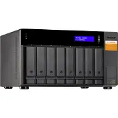 Qnap TL-D800S, HDD / SSD-Gehäuse, 2.5/3.5", Serial ATA II, Serial ATA III, 6 Gbit/s, Hot-Swap, Schwarz, Grau