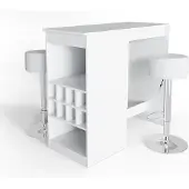 Vicco Bartisch ROSS Weiß Bartresen Stehtisch Tresentisch Bistrotisch Tisch inkl. Barhocker