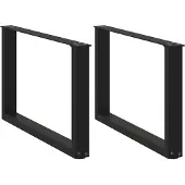 vidaXL Couchtischbeine U-Form 2 Stk. Schwarz 60x(42-43) cm Stahl
