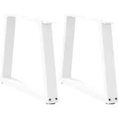 vidaXL Couchtischbeine V-Form 2 Stück Weiß 50x(42-43,3) cm Stahl
