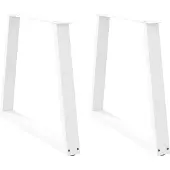 vidaXL Esstisch Beine V-Form 2 Stück Weiß 70x(72-73,3) cm Stahl
