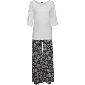 Vivance Pyjama mehrfarbig Gr. 32/34 für Damen. Mit Rundhals. Bequem