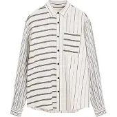 Desigual für Herren. 25SMCW15 Hemd Jack gestreift weiß (M), Lässig, Baumwolle, Langarm