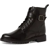 Tamaris Damen Schnürstiefeletten/ Biker Boots Schwarz Glattleder Größe: 39