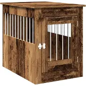 vidaXL Hundekäfig im Möbelstil Altholz-Optik 55x80x68 cm Holzwerkstoff